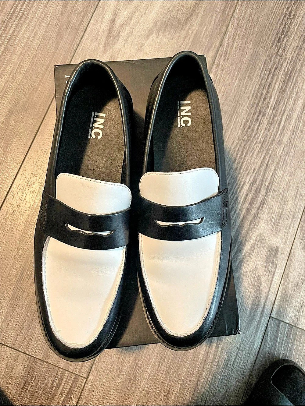 INC International Concepts Vance Loafer Black & White US 10.5 M